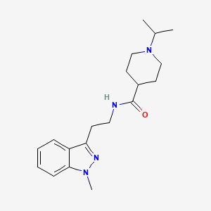 molecular formula C19H28N4O B7075324 N-[2-(1-methylindazol-3-yl)ethyl]-1-propan-2-ylpiperidine-4-carboxamide 