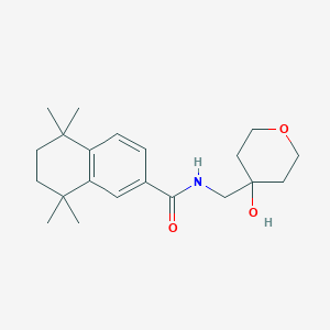 molecular formula C21H31NO3 B7075370 N-[(4-hydroxyoxan-4-yl)methyl]-5,5,8,8-tetramethyl-6,7-dihydronaphthalene-2-carboxamide 