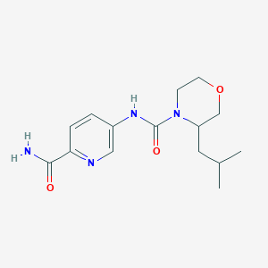 molecular formula C15H22N4O3 B7075436 N-(6-carbamoylpyridin-3-yl)-3-(2-methylpropyl)morpholine-4-carboxamide 
