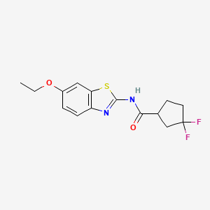 molecular formula C15H16F2N2O2S B7075466 N-(6-ethoxy-1,3-benzothiazol-2-yl)-3,3-difluorocyclopentane-1-carboxamide 
