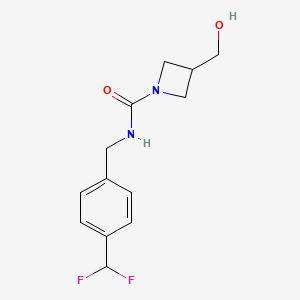 molecular formula C13H16F2N2O2 B7075553 N-[[4-(difluoromethyl)phenyl]methyl]-3-(hydroxymethyl)azetidine-1-carboxamide 
