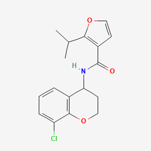 molecular formula C17H18ClNO3 B7075582 N-(8-chloro-3,4-dihydro-2H-chromen-4-yl)-2-propan-2-ylfuran-3-carboxamide 