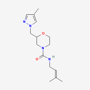 molecular formula C15H24N4O2 B7075629 N-(3-methylbut-2-enyl)-2-[(4-methylpyrazol-1-yl)methyl]morpholine-4-carboxamide 
