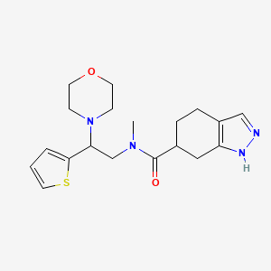 molecular formula C19H26N4O2S B7075800 N-methyl-N-(2-morpholin-4-yl-2-thiophen-2-ylethyl)-4,5,6,7-tetrahydro-1H-indazole-6-carboxamide 