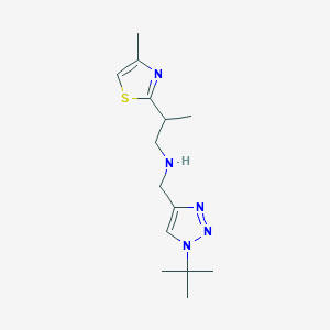 molecular formula C14H23N5S B7075803 N-[(1-tert-butyltriazol-4-yl)methyl]-2-(4-methyl-1,3-thiazol-2-yl)propan-1-amine 