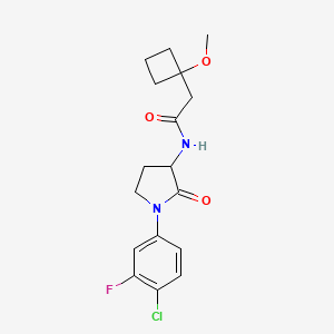 molecular formula C17H20ClFN2O3 B7075923 N-[1-(4-chloro-3-fluorophenyl)-2-oxopyrrolidin-3-yl]-2-(1-methoxycyclobutyl)acetamide 