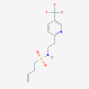 molecular formula C12H15F3N2O2S B7076032 N-[2-[5-(trifluoromethyl)pyridin-2-yl]ethyl]but-3-ene-1-sulfonamide 