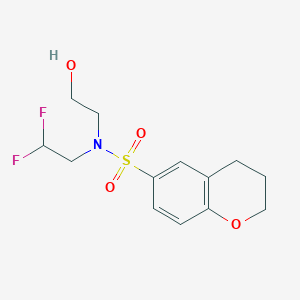 molecular formula C13H17F2NO4S B7076062 N-(2,2-difluoroethyl)-N-(2-hydroxyethyl)-3,4-dihydro-2H-chromene-6-sulfonamide 