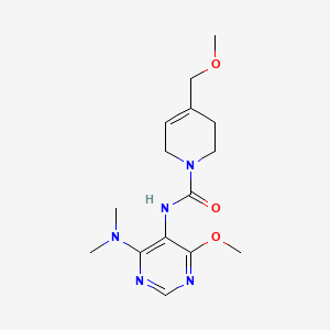 molecular formula C15H23N5O3 B7076078 N-[4-(dimethylamino)-6-methoxypyrimidin-5-yl]-4-(methoxymethyl)-3,6-dihydro-2H-pyridine-1-carboxamide 