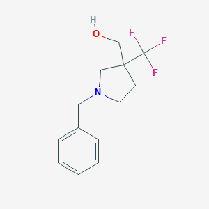 molecular formula C13H16F3NO B070761 (1-Benzyl-3-trifluoromethyl-pyrrolidin-3-YL)-methanol CAS No. 186203-15-6