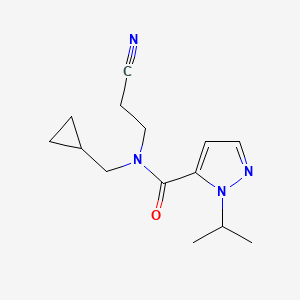 molecular formula C14H20N4O B7076248 N-(2-cyanoethyl)-N-(cyclopropylmethyl)-2-propan-2-ylpyrazole-3-carboxamide 