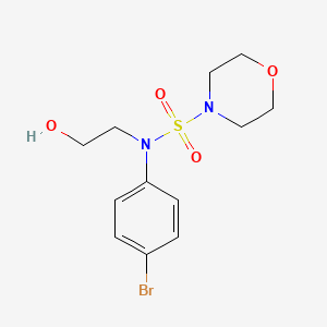 molecular formula C12H17BrN2O4S B7076275 N-(4-bromophenyl)-N-(2-hydroxyethyl)morpholine-4-sulfonamide 
