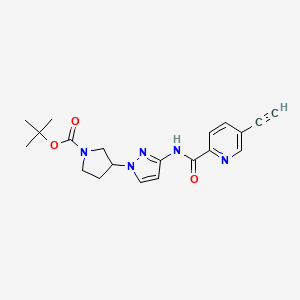 molecular formula C20H23N5O3 B7076359 Tert-butyl 3-[3-[(5-ethynylpyridine-2-carbonyl)amino]pyrazol-1-yl]pyrrolidine-1-carboxylate 