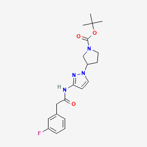 molecular formula C20H25FN4O3 B7076386 Tert-butyl 3-[3-[[2-(3-fluorophenyl)acetyl]amino]pyrazol-1-yl]pyrrolidine-1-carboxylate 