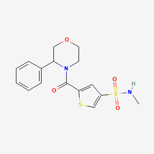 molecular formula C16H18N2O4S2 B7076538 N-methyl-5-(3-phenylmorpholine-4-carbonyl)thiophene-3-sulfonamide 
