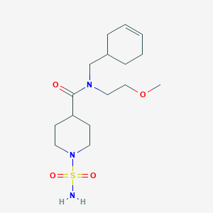 molecular formula C16H29N3O4S B7076586 N-(cyclohex-3-en-1-ylmethyl)-N-(2-methoxyethyl)-1-sulfamoylpiperidine-4-carboxamide 