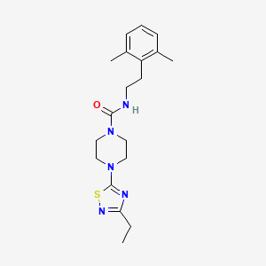 molecular formula C19H27N5OS B7076589 N-[2-(2,6-dimethylphenyl)ethyl]-4-(3-ethyl-1,2,4-thiadiazol-5-yl)piperazine-1-carboxamide 