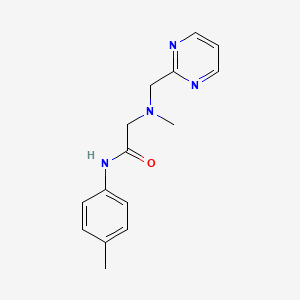 molecular formula C15H18N4O B7076665 N-(4-methylphenyl)-2-[methyl(pyrimidin-2-ylmethyl)amino]acetamide 