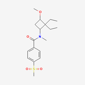molecular formula C18H27NO4S B7076691 N-(2,2-diethyl-3-methoxycyclobutyl)-N-methyl-4-methylsulfonylbenzamide 