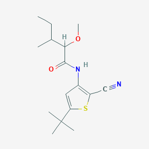 molecular formula C16H24N2O2S B7076692 N-(5-tert-butyl-2-cyanothiophen-3-yl)-2-methoxy-3-methylpentanamide 