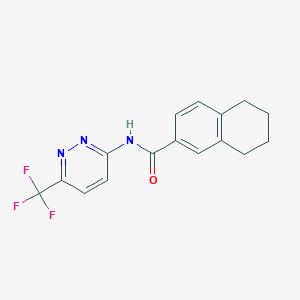 molecular formula C16H14F3N3O B7076731 N-[6-(trifluoromethyl)pyridazin-3-yl]-5,6,7,8-tetrahydronaphthalene-2-carboxamide 