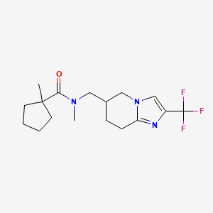 molecular formula C17H24F3N3O B7076778 N,1-dimethyl-N-[[2-(trifluoromethyl)-5,6,7,8-tetrahydroimidazo[1,2-a]pyridin-6-yl]methyl]cyclopentane-1-carboxamide 
