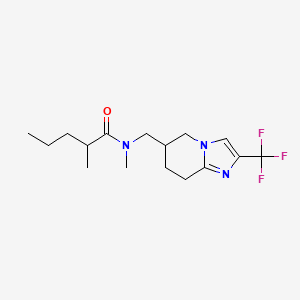 molecular formula C16H24F3N3O B7076785 N,2-dimethyl-N-[[2-(trifluoromethyl)-5,6,7,8-tetrahydroimidazo[1,2-a]pyridin-6-yl]methyl]pentanamide 