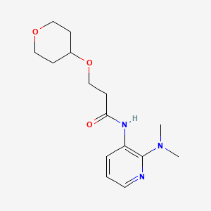 molecular formula C15H23N3O3 B7076815 N-[2-(dimethylamino)pyridin-3-yl]-3-(oxan-4-yloxy)propanamide 
