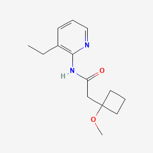 molecular formula C14H20N2O2 B7076836 N-(3-ethylpyridin-2-yl)-2-(1-methoxycyclobutyl)acetamide 