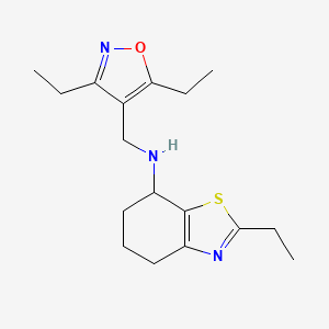 molecular formula C17H25N3OS B7076848 N-[(3,5-diethyl-1,2-oxazol-4-yl)methyl]-2-ethyl-4,5,6,7-tetrahydro-1,3-benzothiazol-7-amine 