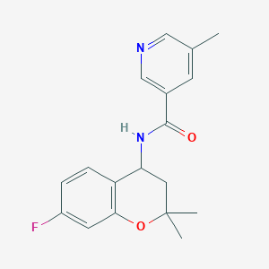 molecular formula C18H19FN2O2 B7076927 N-(7-fluoro-2,2-dimethyl-3,4-dihydrochromen-4-yl)-5-methylpyridine-3-carboxamide 