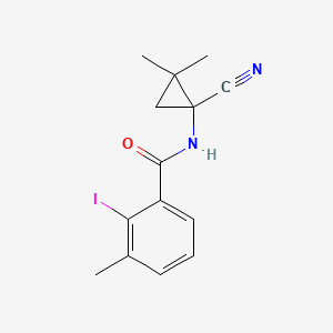 molecular formula C14H15IN2O B7076976 N-(1-cyano-2,2-dimethylcyclopropyl)-2-iodo-3-methylbenzamide 