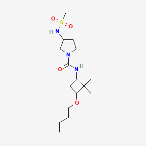 molecular formula C16H31N3O4S B7076984 N-(3-butoxy-2,2-dimethylcyclobutyl)-3-(methanesulfonamido)pyrrolidine-1-carboxamide 