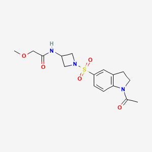 molecular formula C16H21N3O5S B7077012 N-[1-[(1-acetyl-2,3-dihydroindol-5-yl)sulfonyl]azetidin-3-yl]-2-methoxyacetamide 