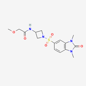 molecular formula C15H20N4O5S B7077014 N-[1-(1,3-dimethyl-2-oxobenzimidazol-5-yl)sulfonylazetidin-3-yl]-2-methoxyacetamide 