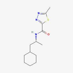 molecular formula C13H21N3OS B7077073 N-[(2R)-1-cyclohexylpropan-2-yl]-5-methyl-1,3,4-thiadiazole-2-carboxamide 