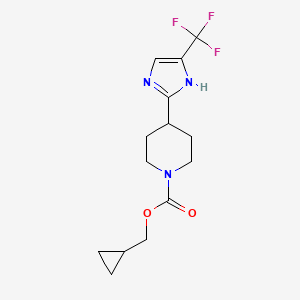 molecular formula C14H18F3N3O2 B7077225 cyclopropylmethyl 4-[5-(trifluoromethyl)-1H-imidazol-2-yl]piperidine-1-carboxylate 
