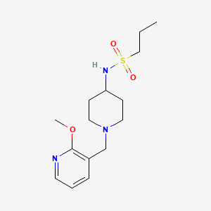 molecular formula C15H25N3O3S B7077254 N-[1-[(2-methoxypyridin-3-yl)methyl]piperidin-4-yl]propane-1-sulfonamide 