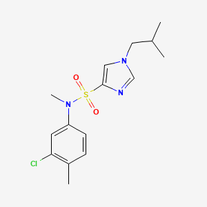 molecular formula C15H20ClN3O2S B7077332 N-(3-chloro-4-methylphenyl)-N-methyl-1-(2-methylpropyl)imidazole-4-sulfonamide 
