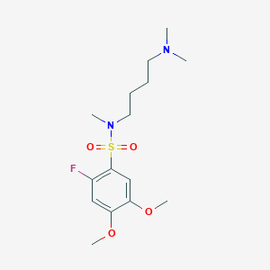 molecular formula C15H25FN2O4S B7077460 N-[4-(dimethylamino)butyl]-2-fluoro-4,5-dimethoxy-N-methylbenzenesulfonamide 