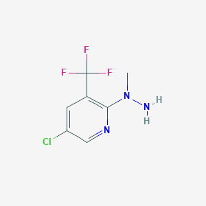 molecular formula C7H7ClF3N3 B070775 1-[5-Chloro-3-(trifluoromethyl)-2-pyridyl]-1-methylhydrazine CAS No. 175205-60-4