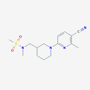 molecular formula C15H22N4O2S B7077530 N-[[1-(5-cyano-6-methylpyridin-2-yl)piperidin-3-yl]methyl]-N-methylmethanesulfonamide 