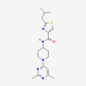 molecular formula C19H27N5OS B7077694 N-[1-(2,6-dimethylpyrimidin-4-yl)piperidin-4-yl]-2-(2-methylpropyl)-1,3-thiazole-4-carboxamide 