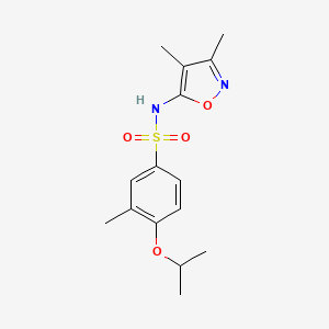 molecular formula C15H20N2O4S B7077824 N-(3,4-dimethyl-1,2-oxazol-5-yl)-3-methyl-4-propan-2-yloxybenzenesulfonamide 