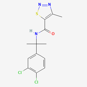 molecular formula C13H13Cl2N3OS B7077908 N-[2-(3,4-dichlorophenyl)propan-2-yl]-4-methylthiadiazole-5-carboxamide 