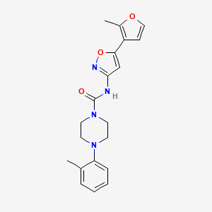 molecular formula C20H22N4O3 B7077956 N-[5-(2-methylfuran-3-yl)-1,2-oxazol-3-yl]-4-(2-methylphenyl)piperazine-1-carboxamide 