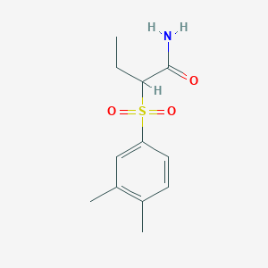 molecular formula C12H17NO3S B7078051 2-(3,4-Dimethylphenyl)sulfonylbutanamide 