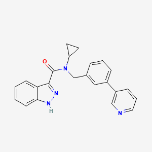 molecular formula C23H20N4O B7078097 N-cyclopropyl-N-[(3-pyridin-3-ylphenyl)methyl]-1H-indazole-3-carboxamide 