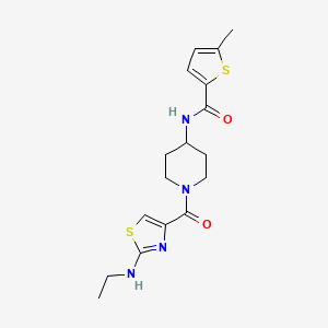 molecular formula C17H22N4O2S2 B7078141 N-[1-[2-(ethylamino)-1,3-thiazole-4-carbonyl]piperidin-4-yl]-5-methylthiophene-2-carboxamide 