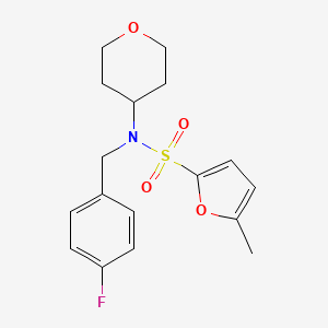 molecular formula C17H20FNO4S B7078162 N-[(4-fluorophenyl)methyl]-5-methyl-N-(oxan-4-yl)furan-2-sulfonamide 